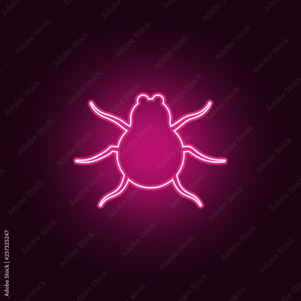 Poster virus icon. elements of cyber security in neon style icons. simple icon for websites, web design, mo