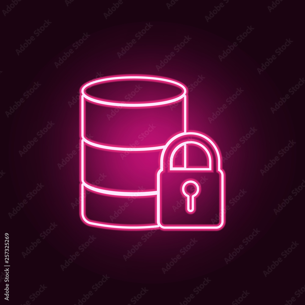 Aufkleber data protection icon. elements of cyber security in neon style icons. simple icon for websites, web 