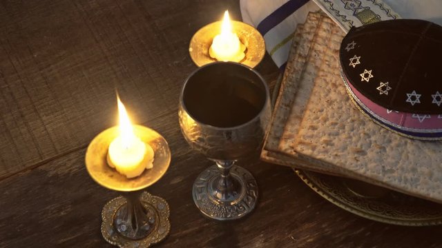 Eve passover symbols of great jewish holiday pesach matzoh