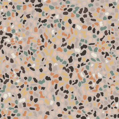 Terrazzo flooring texture,brown seamless pattern background. Abstract vector design for print on floor, wall, tile or textile.