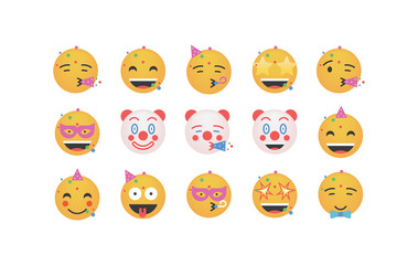Naklejka premium Set of celebration emoticon