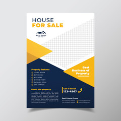 geometric real estate brochure design template. business flyer brochure design template