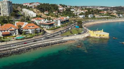 Fototapeta premium Vista Panoramica da Praia de Caxias em Oeiras Portugal