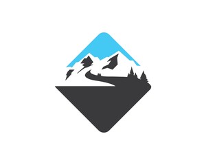 High Mountain icon Logo of adventure  Template