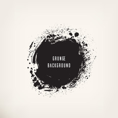 Grunge black ink circle