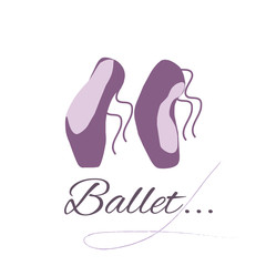 Ballet. Poster for dance studio. Flat colored vector illustration