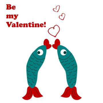 Valentine's Day. Two fishes