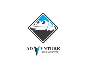 High Mountain icon Logo of adventure  Template