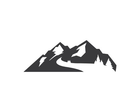 High Mountain icon Logo of adventure  Template