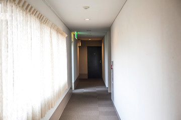 Interior of hotel corridor