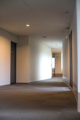 Interior of hotel corridor