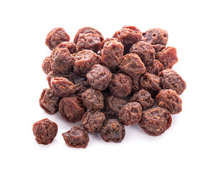 Organic prunes,dried plum,dried apricots on white background,with clipping path