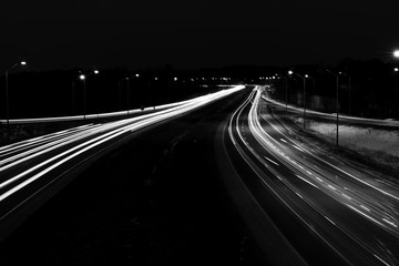 Fototapeta na wymiar Highway at night - long exposure