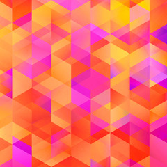 Geometric art orange and pink color box orthographic shapes