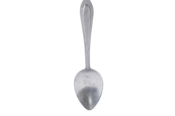 Antique military spoon on white background isolate