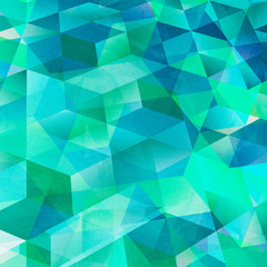 arte abstrata cor verde e azul com losangos