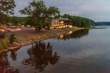 Fototapeta na wymiar Delaware river at summer from Historic New Hope, PA