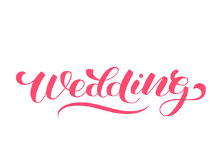 Fototapeta na wymiar Wedding brush lettering. Vector illustration for decoration
