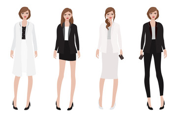 working woman in beautiful black and white outfit collection
