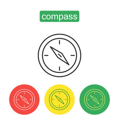 Magnetic compass outline icons set