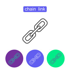 Chain link outline icons set