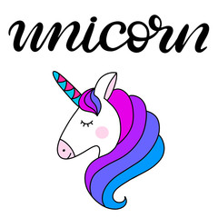 Unicorn Lettering vector illustration