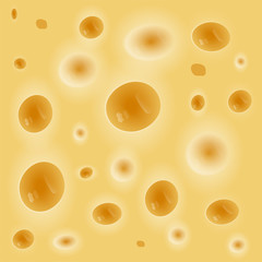 Seamless cheese texture with holes. Vector illustation of realistic surface of cheese. Delicious meal.
