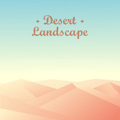 Desert Landscape, Background Vector Illustration