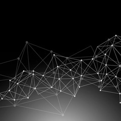 Black neural network illustration