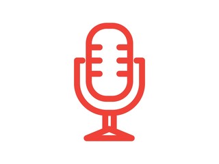 microphone line color vector icon