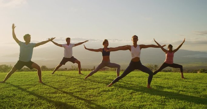 Sunset yoga class