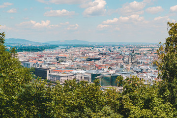 panoramic view of budapest in summer time
