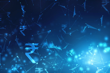 Growth of Indian stock market, Stock market graph. Abstract finance background, Stock market chart, Indian Rupee symbol on financial Background