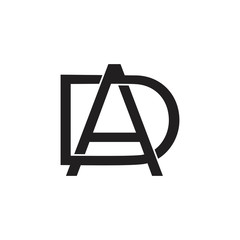 letters ad simple linked logo vector