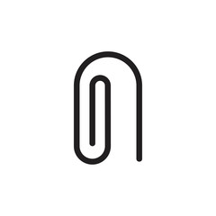 letter n paper clip line simple logo vector