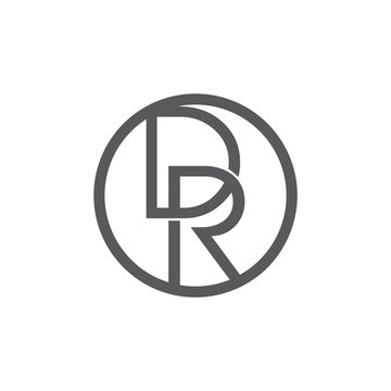letters dr linked lines monogram flat logo