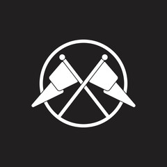 abstract letter m cross flag design logo vector