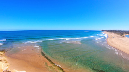 Drone aerial footage of the spectacular the South Australian Southport Onkaparinga River mouth estuary and coastline.