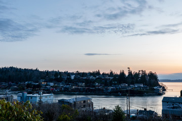 Beautiful View from Sunset Hill in Seattle at Sunset in Spring
