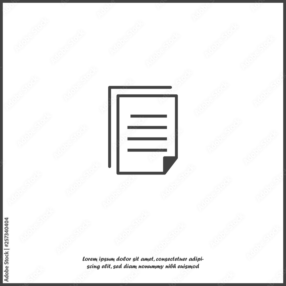 Poster vector document icon. document verification symbol on white isolated background.