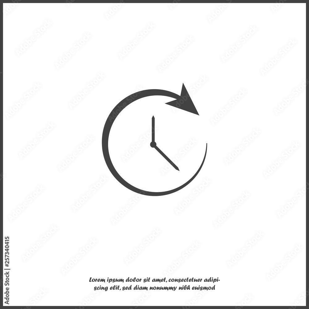 Poster vector icon of a clock. vector illustration clock on white isolated background. layers grouped for e