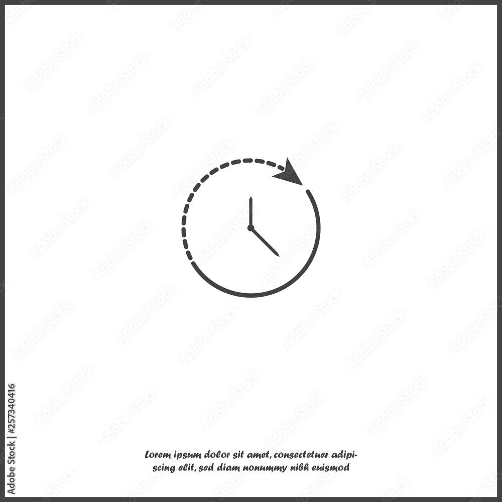 Poster vector icon of a clock. vector illustration clock on white isolated background. layers grouped for e