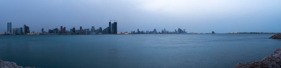 Fototapeta na wymiar Bahrain skyline looking across to Juffair and the Diplomatic Area, Manama