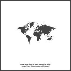 Vector illustration world map. World map on white isolated background.