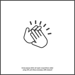 Fototapeta na wymiar Applause icon. A symbol of clapping. Business illustration workflow on white isolated background.
