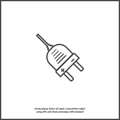 Vector icon socket on white isolated background.