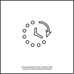 Clock vector icon on white isolated background. Symbol countdown.