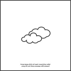 Clouds vector icon. A symbol of the sky on white isolated background.