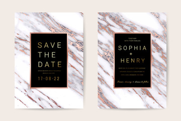 Wedding Invitation and Save The Date CardDesign with Luxury Marble Golden background  pattern. Can be adapt to covers design, RSVP, brochure, Packaging, Magazine, Poster and Greeting cards. 