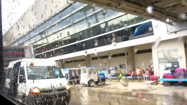 BUENOS AIRES &mdash; DIC 28, 2017: view from airport bus on December 28, 2017 in Buenos Aires.